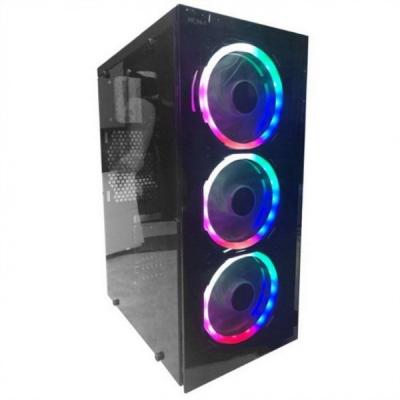 China Computerschrank mit 15 LEDs, RGB-PC-Gehäuse, transparent zu verkaufen