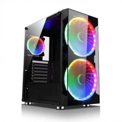 China Premium Gaming Cpu Cabinet Glass ATX RGB PC Case 20cm Fans for sale