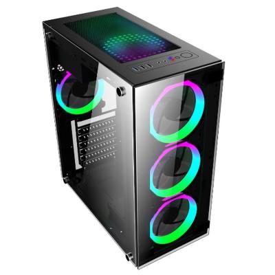 China ATX-CPU-Computerschrank RGB E3787 aus gehärtetem Glas zu verkaufen