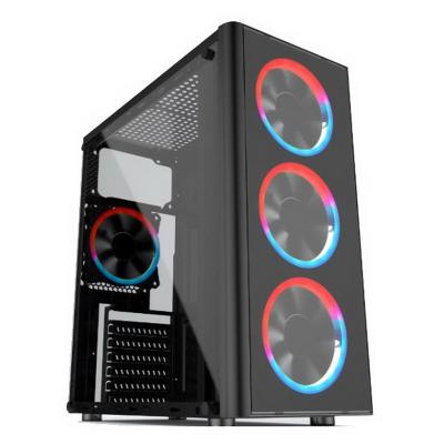 China Mittlerer Turm ATX milderte Glas-PC Kasten-CPU-Kabinett RGB USB3.0 zu verkaufen