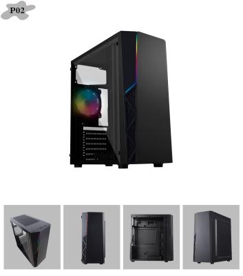 China Van het micro- ATX cpu RGB Licht 12CM Computerkabinet met Volledig Acrylcomité Te koop