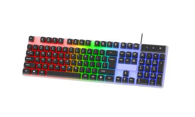 China 104 keys Full-size gaming keyboard,easy to carry , a cool LED rainbow backlight. It's got all the FN+F1-F12 keys you need for sale