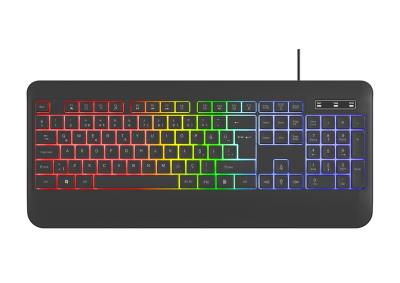 China RGB achtergrondverlichting in niet-ademende lichtmodus toetsenbord met koolstofvezel film voor gamers technologie liefhebbers Te koop