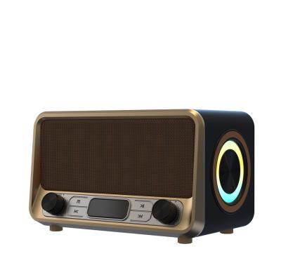 China Wood and metal construction, high sound quality, Bluetooth 5.0, USB, TF, AUX, TWS, FM radio, RGB LED lights, LED display for sale