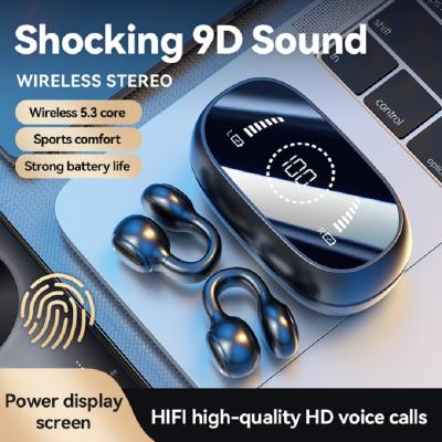 China Bluetooth 5.3, fully open ear design, 9D surround sound, game audio-sync, HIFI digital display, 1.5H charging,6H single playback for sale