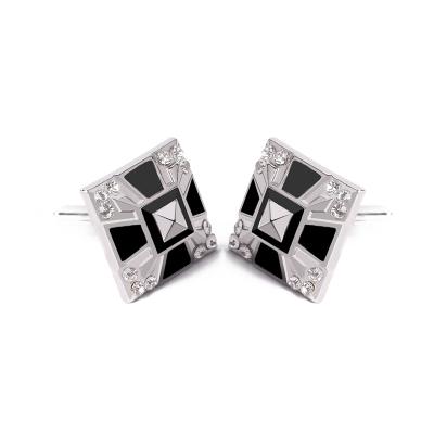 China Fashion High Quality Trendy Birthday New Crystal Square French Shirt Cufflinks Elegant Luxury For Men And Women for sale