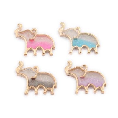 China Customized Wholesale Customized ALLOY Jewelry Enamel Zinc Alloy Elephant Shape Charms for sale