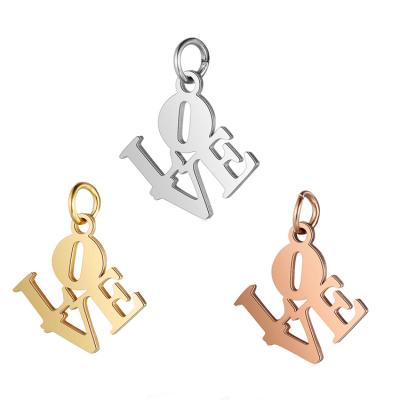 China Custom Design Stainless Steel Professional LOVE Stainless Steel Pendants Charms For Jewelry Making for sale