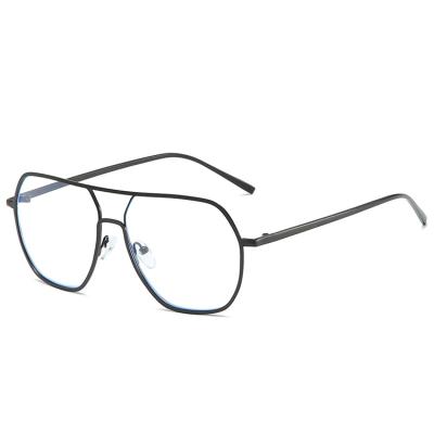 China Fashion Sunglasses Large Sight Computer Glass Metal Anti-blue Myopia Light Lenses for sale