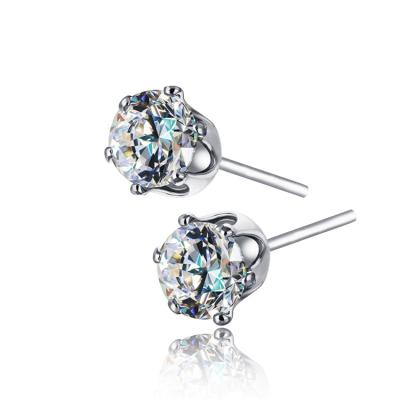 China ALLOY New Arrival AAA Simple Unisex Zircon 6MM CZ DIY Stud Earrings for sale