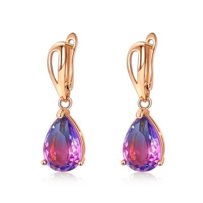 China Excellent Quality ALLOY Colorful Rainbow Zircon Cute Stud Earrings for sale