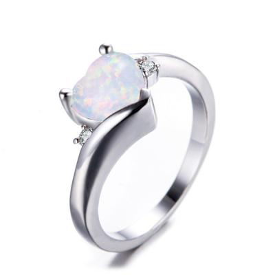 China Fashion Simple Design Heart Shape Couple Wedding Rings Jewelry Women For Love for sale