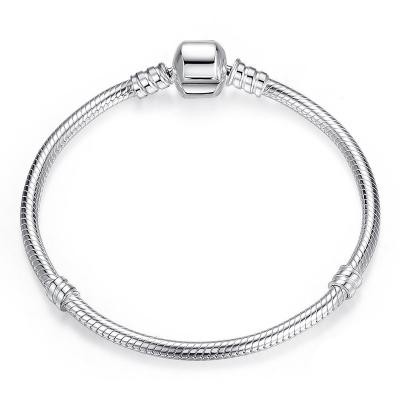 China Fashion 925 Sterling Silver DIY Snake Chain Bracelet Charms Bracelets Jewelry For Women for sale