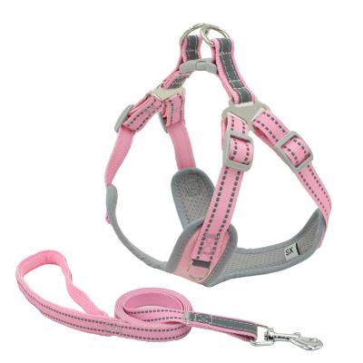 China Wholesale Padded Adjustable Reflective Chest Vest Dog Harness And Leash Sets Pets Accessories for sale