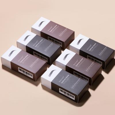 China Waterproof 2021 New Arrival One Step Powder Stencil Kit Brown Eyebrow Stamp With Eyebrow Patch for sale