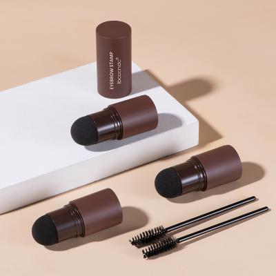 China One Step Wholesale Waterproof Long Lasting Stamp Eyebrow Shaping Kit Eyebrow Powder With Stencil Pen Brushes for sale