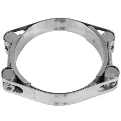 China Health Care Heavy Duty Stainless Steel Double Bolt Pipe Clamp With Factory Price for sale