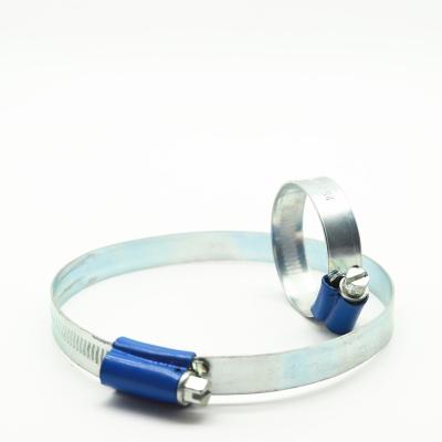 China General Industry British Type Hose Clamp With Blue Bake Paint Tube Housing for sale