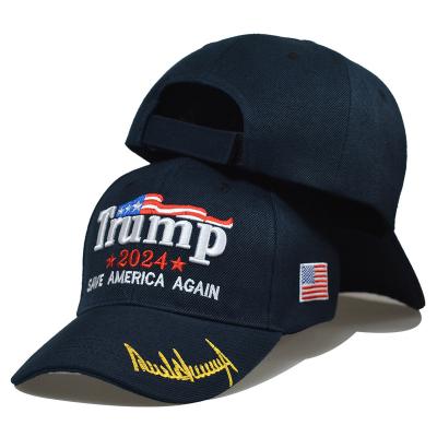 China JOINT USA Free Shipping New Design 2024 Trump Acrylic Baseball Hats With American Flag Trump Save America Baseball Cap Again for sale