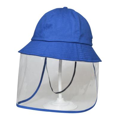 China COMMON in Kids Running Hat with Face Mask 100% Cotton Baby Removable Bucket Hat with TPU Shields Protection for sale