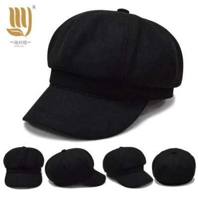 China COMMON Price Cheap Ladies Fashion Autumn Winter Woolen Octagonal Hat Women Leisure Hats Newsboy Hats Berets Hats for sale