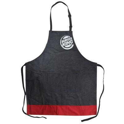 China Couple denim apron plus 2 stylish pockets and convenient custom cooking apron for sale