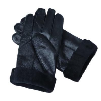 China Wholesale Windproof and Working Gloves Winter Leather and Fur Men Windproof Gloves for Work for sale