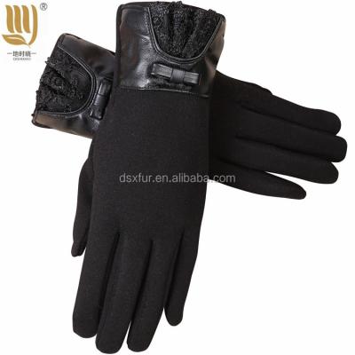 China Lady Winter Warm Fashion Kinted Wool Cashmere Durable Cheap Touch Screen Bicycle Gloves Full Finger Glove for sale