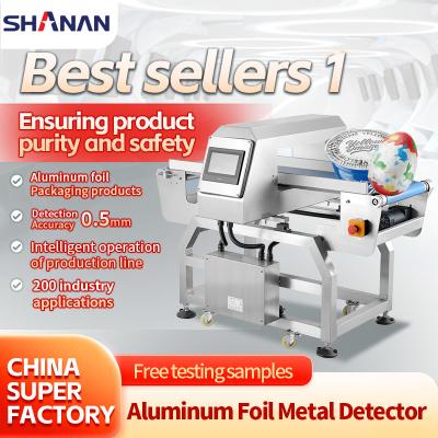 China Industriële High Sensitivity Conveyor Belt Tunnel Kaas Chocolade Ei Aluminiumfolie Verpakking Metalen detector Te koop