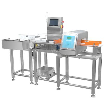 China Combo metaaldetector en checkweigher voor nauwkeurige productgewicht- en afmetingsverificatie Te koop