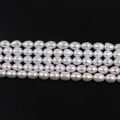 China Wholesale Natural Freshwater Pearl 9-10mm White Rice Shape Different Grade Freshwater Pearl Strand for sale