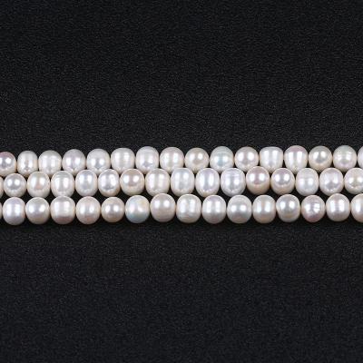 China Wholesale Freshwater Pearl 8-9mm Egg White Pearl Potato Shape Pearl Strand for sale