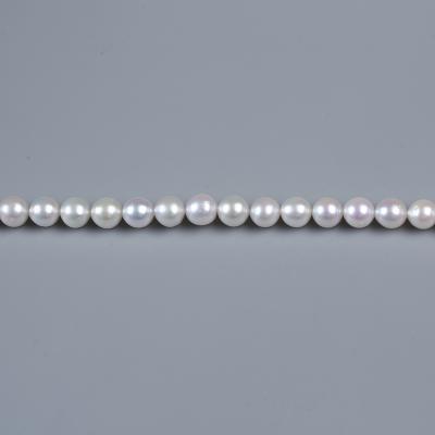 China Pearl 7mm Chinese Akoya White Round Natural Nucleated Freshwater Pearls for sale