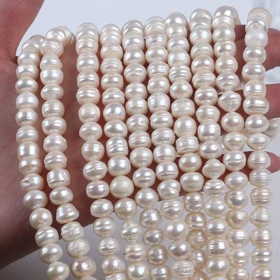 China Natural Freshwater Pearl 9-10mm Button Shape Freshwater Pearl for sale