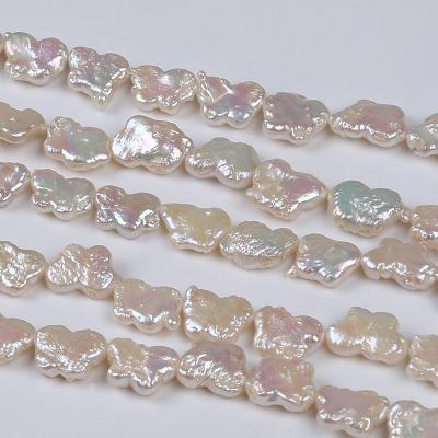 China Pearl 10*13mm Butterfly Shape Freshwater White Pearl Strand Real Natural Freshwater Irregular Pearl For Jewelry Making for sale