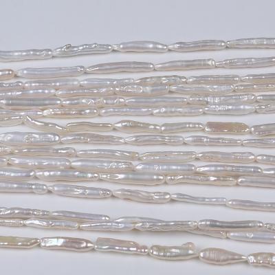 China Real Freshwater Pearl Toothpick Pearl Hole Straight Loose Strand Freshwater Pearl 4-5mm Freshwater Pearl for sale