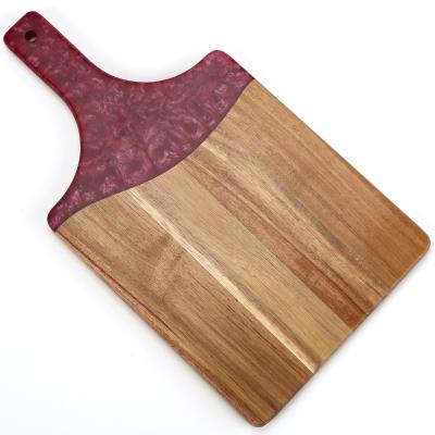 China Hot Selling Wooden and Resin Viable Chopper Cheese Epoxy Board Kitchen Ware Cutting Board for sale