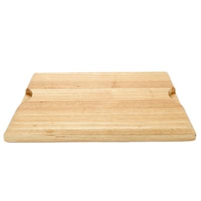 China OEM Sustainable Rubber Wooden Chopper Cutting Board With Drip Juice Groove for sale