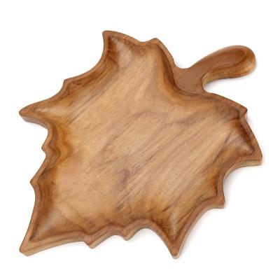 China Viable Handcraft The Original Maple Teak Wood Serving Tray for Dining for sale