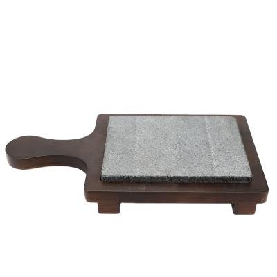 China For Steak Serving Rustic Birch Plywood Serving Tray Beef BBQ Grill Tray Board With Steak Stone Tabletop For Outdoor for sale