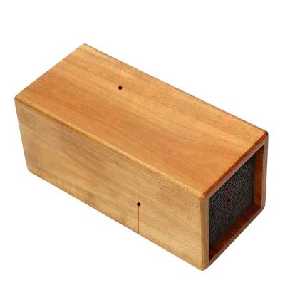 China 2021 Sustainable Popular Wooden Square Universal Knife Block With PET Straw for sale