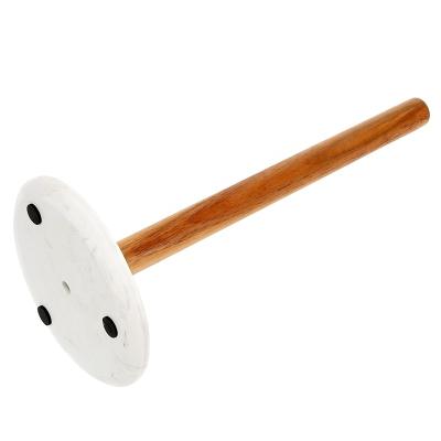 China Simple Minimalist Style Acacia Wood Toilet Paper Roll Towel Holder With Bottom Non Slip Foot Marble Mat for sale