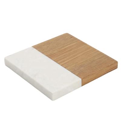 China Sustainable Hot Selling Amazon Marble And Acacia Wood Coasters For Coffee And Beverage for sale