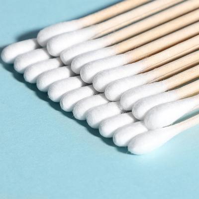 China 100% Natural Bamboo Stick Daily Cleansing Cotton Buds Ear Makeup Remover Cotton Swabs for sale