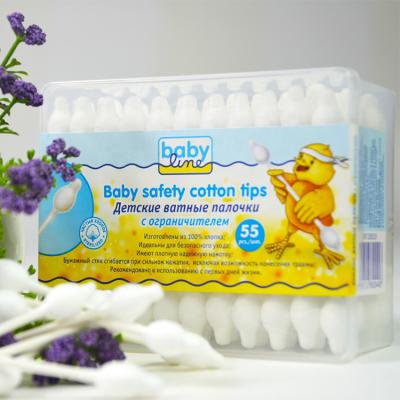 China Daily Cleansing ISO Certified Biodegradable Custom Big Baby Cotton Earbuds Soft and Dry Head Absorbent Pads for sale