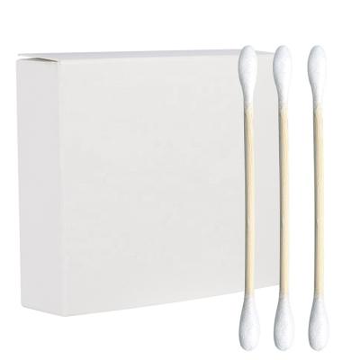 China Trolley Paper Box 100 Pcs Earbuds Ear Stick Absorbent Q Tips Daily Cleaning Wholesale Bamboo Cotton Pads for sale