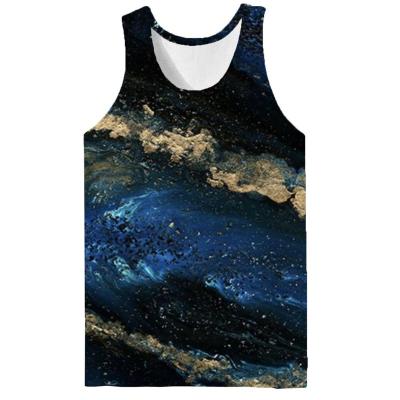 China QUICK DRY Fast Delivery Ocean Tank Top Men Waves Abstract Hop Harajuku Stringer Sleeveless Shirt Man Hip Print Fitness Clothing Singlet for sale