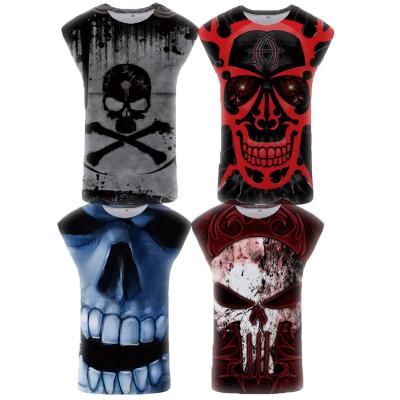 China Hip Hop QUICK DRY Knit Singlet Devil Singlet Mens Skull Tank Tops Free Sample Stringer Vest Sleeveless Shirt Man Fitness Clothing Anime for sale