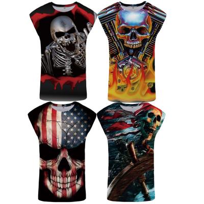 China Free Shipping Men's 3D Singlet Rock Fitness Clothing Tank Top Gothic QUICK DRY Stringer Sleeveless Shirt Funny Printed Vest for sale