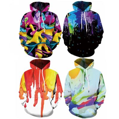 China Free Sample Anti-wrinkle Colorful Sweatshirts Men Subtract Hoodies Print Hoody Psychedelic Hooded Casual 3D Anime Printed Mens Clothing for sale